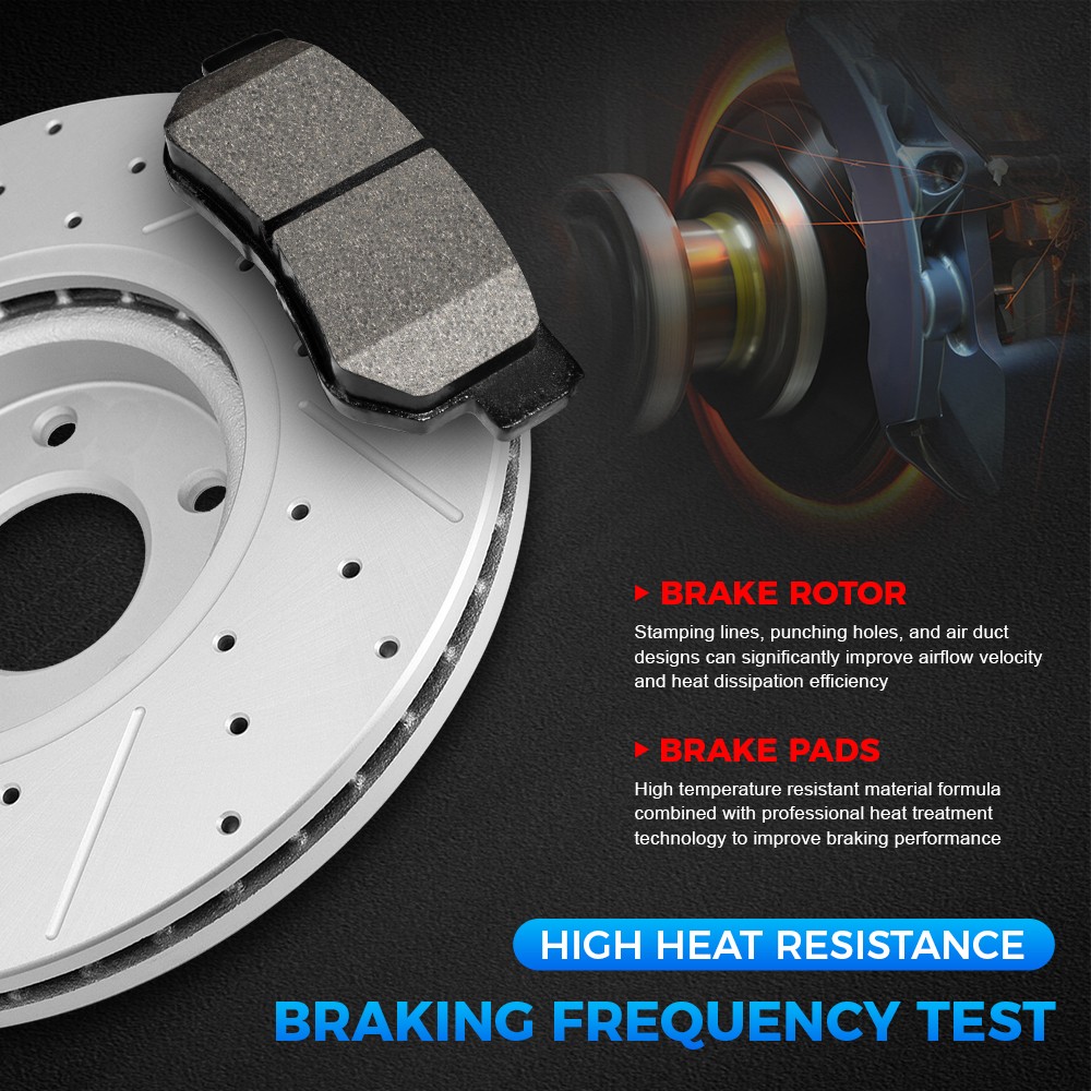 Front Drilled Disc Brake Rotors Ceramic Pads for 2007-2015 2016 2017 2018 BMW X5