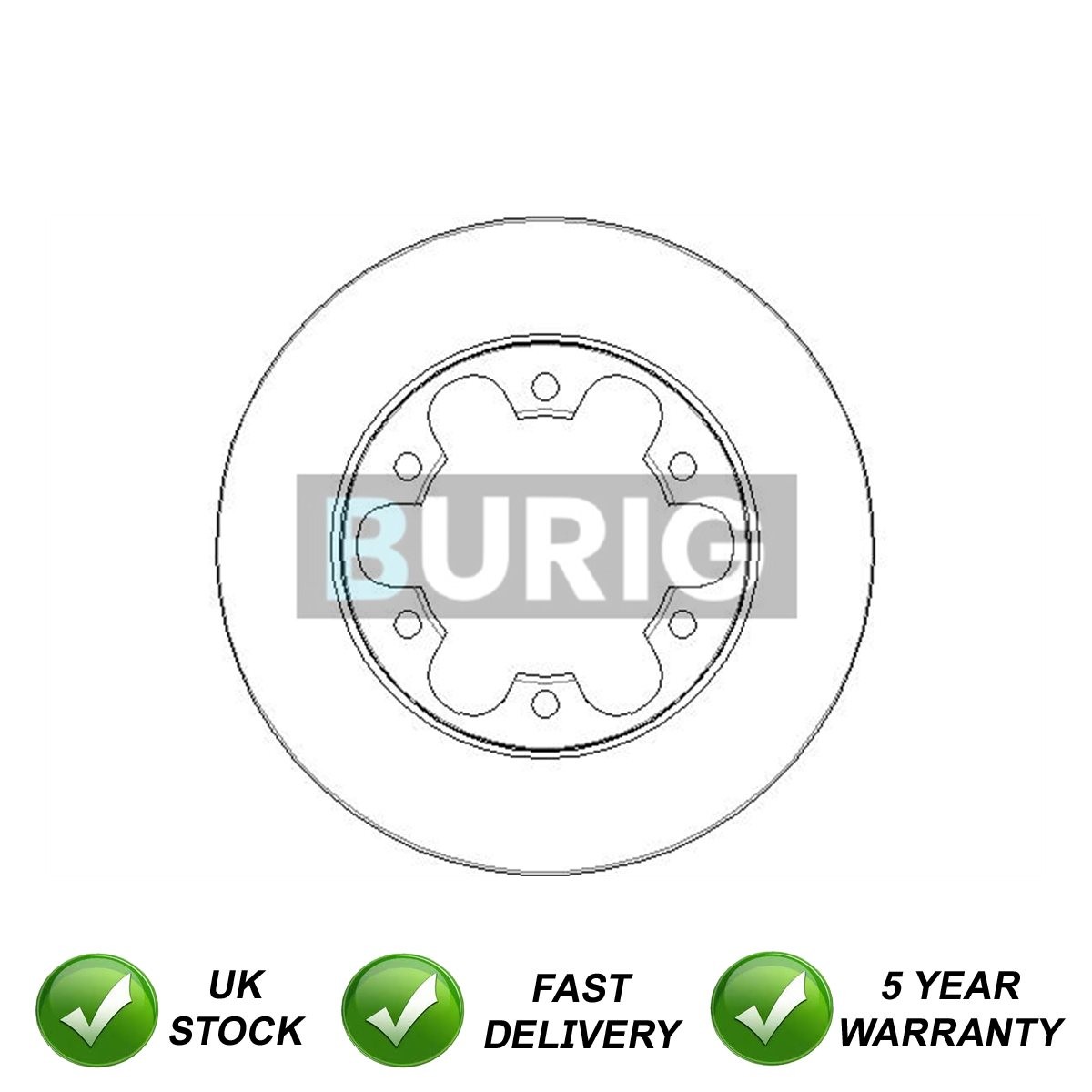 Brake Disc Rear SJR Fits Ford Transit 2013- 2.0 D 2.2 dCi + Other Models