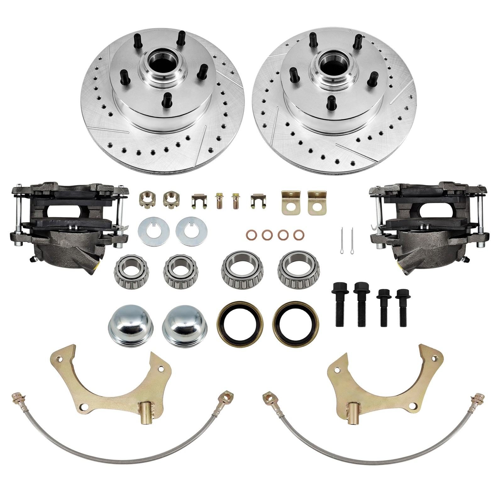 For Ford Mustang II Complete 11″ Front Disc Brake Kit, 5×4-3/4″ GM Bolt Pattern