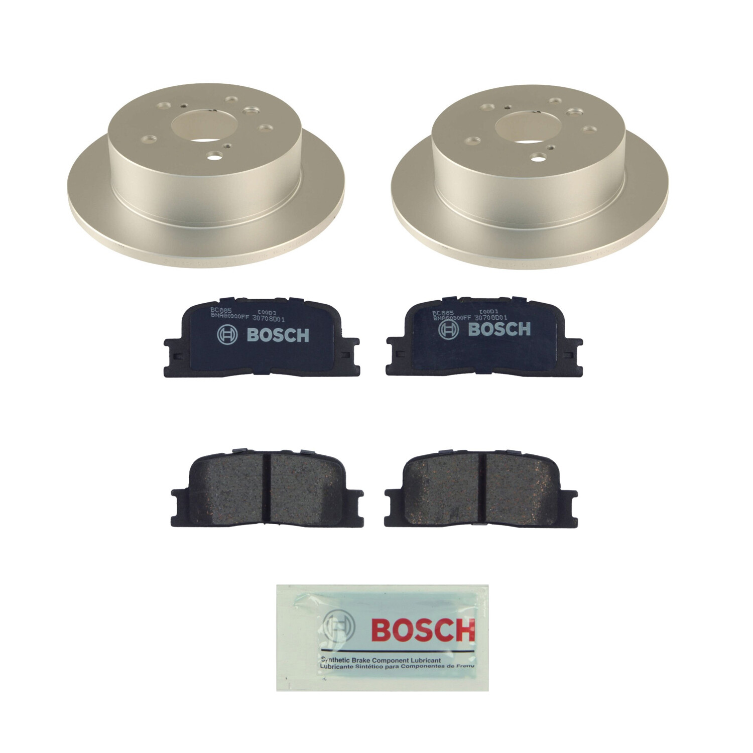 Bosch Rear Brake Kit Solid 268mm Disc Rotors Ceramic Pads For ES300 ES330 Camry