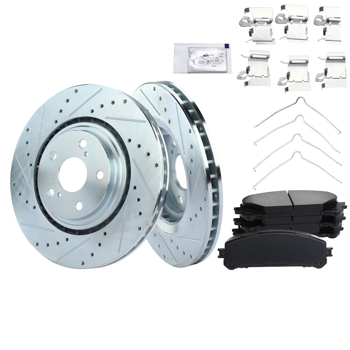 Brake Disc and Pad Kits 2-Wheel Set Front for Lexus NX300h NX300 Toyota Sienna