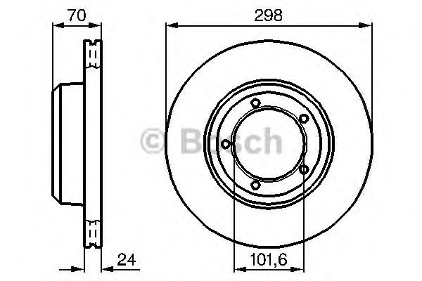 Bosch Brake Discs Front Diameter 298.1mm 101.7mm Vented 24mm 0986478824