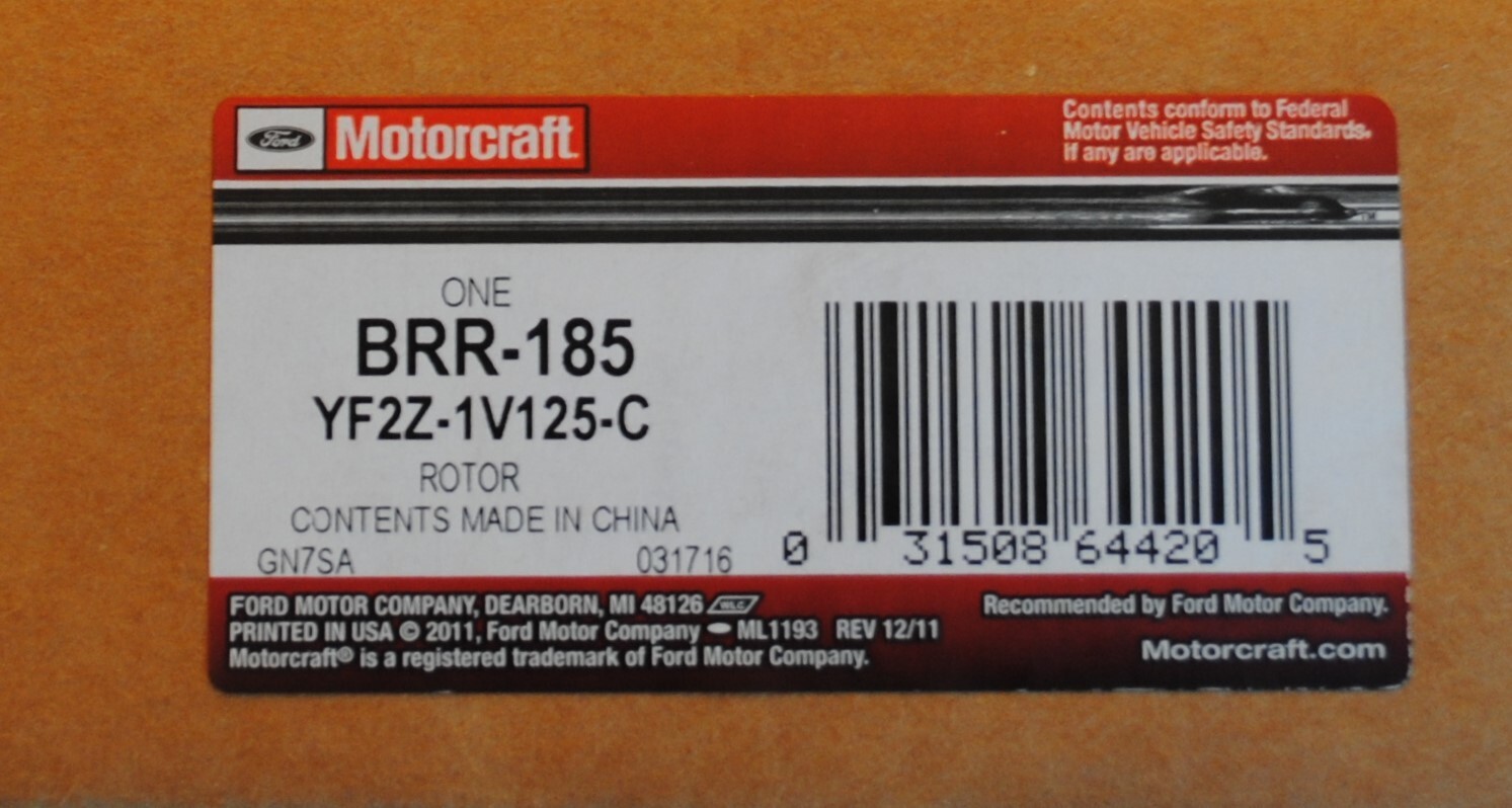 GENUINE FORD ROTOR YF2Z1V125C BRR-185