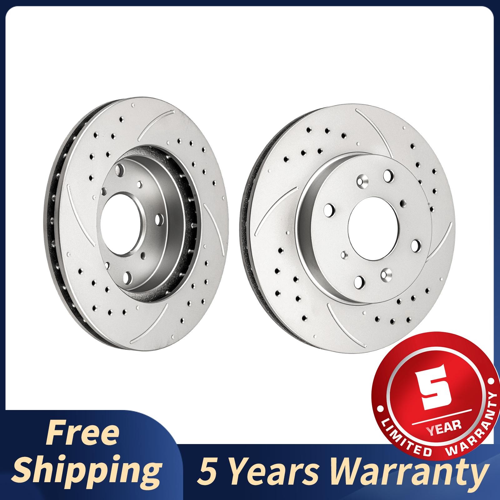 2x 259.8mm Front Brake Rotors Drilled Slotted Fits 1998-1999 Acura CL 2.3L 31243