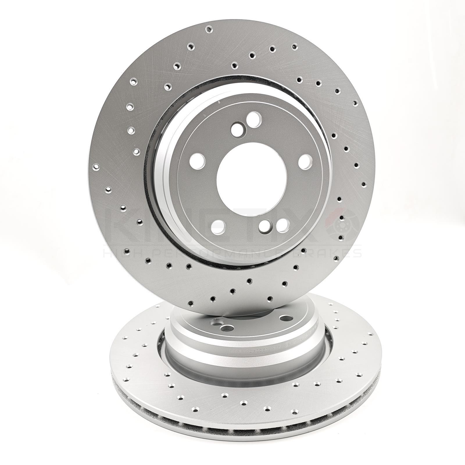 FOR BMW M3 E46 CSL Z4M E85 E86 REAR CROSS DRILLED COATED BRAKE DISCS PAIR 328mm