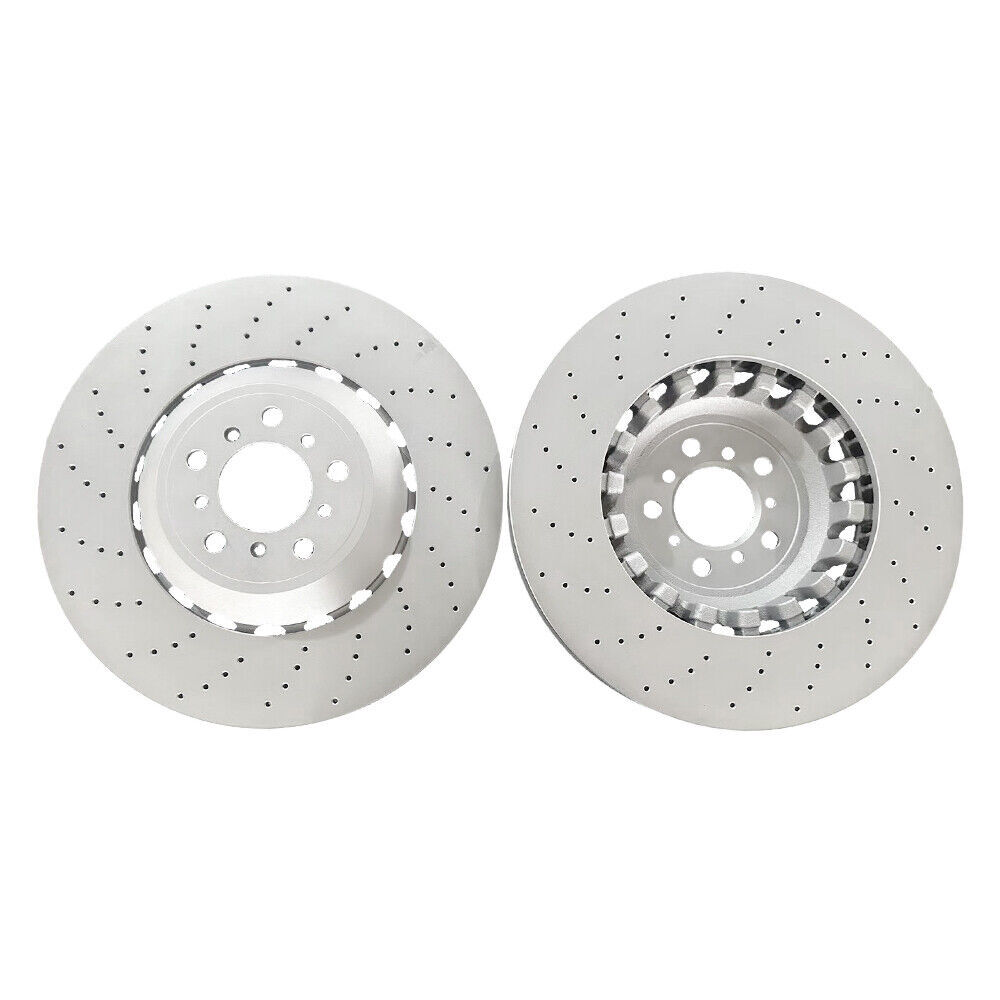 2 Front Vented & Drilled Disc Brake Rotors For BMW F10 F12 F13 M5 M6