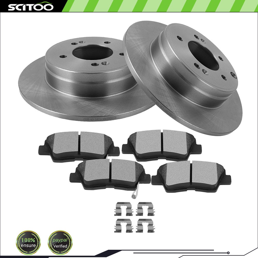 Rear Solid Brake Rotor Ceramic Pad For 2009-2011 Hyundai Azera 2008-2010 Sonata