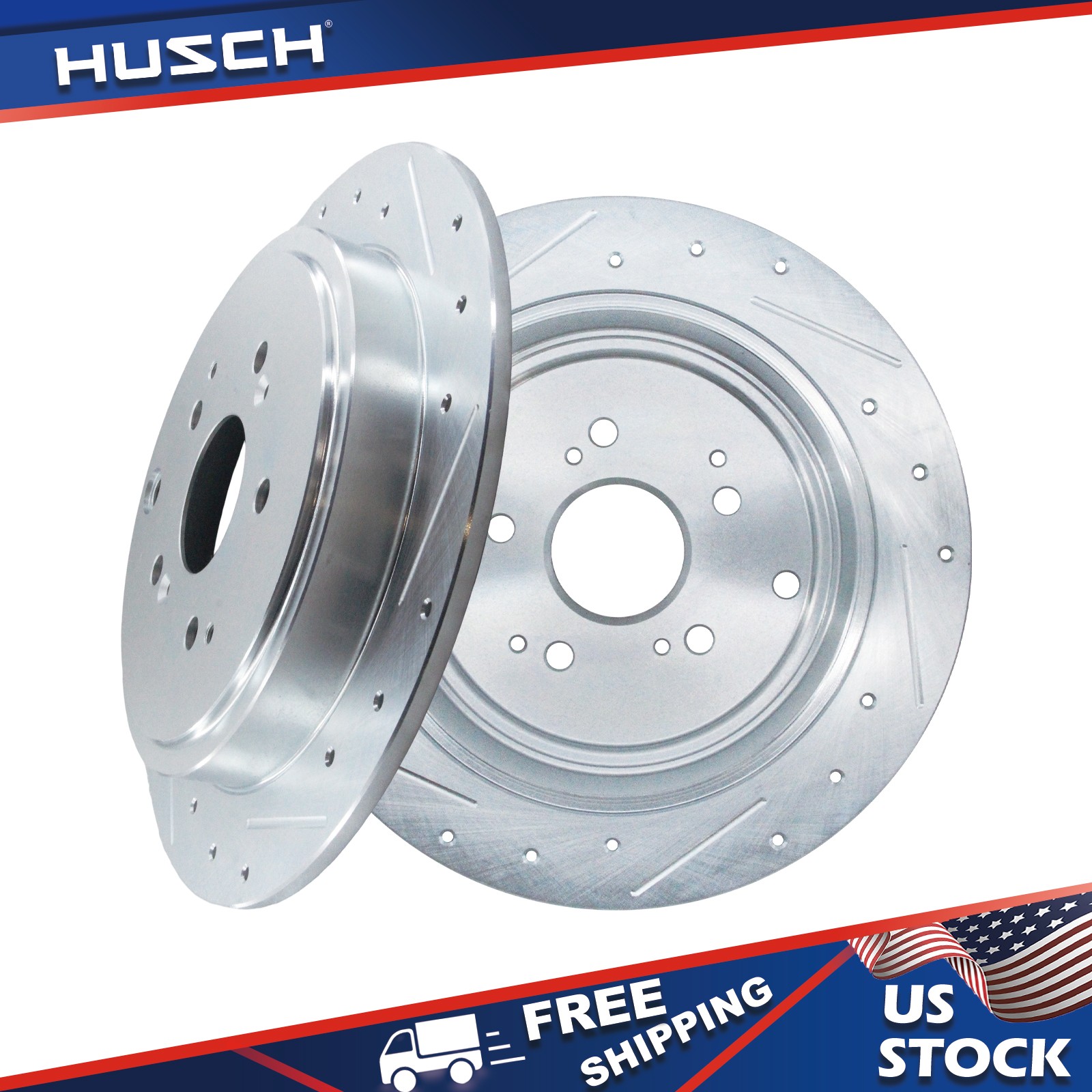 Rear Drilled and Slotted Disc Brake Rotors Replacement for ACURA MDX HONDA PILOT