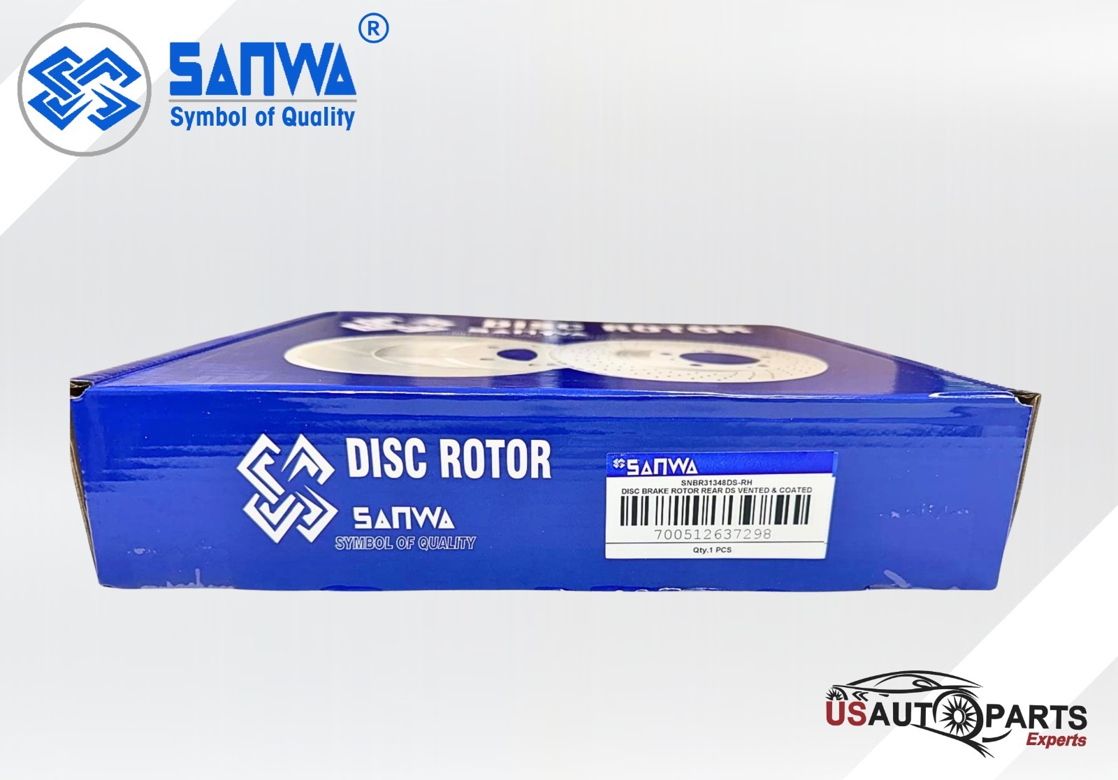 SANWA REAR RH BRAKE ROTOR VENTED & GEOMET COATED D&S 308mm FOR NISSAN QX60 13-24