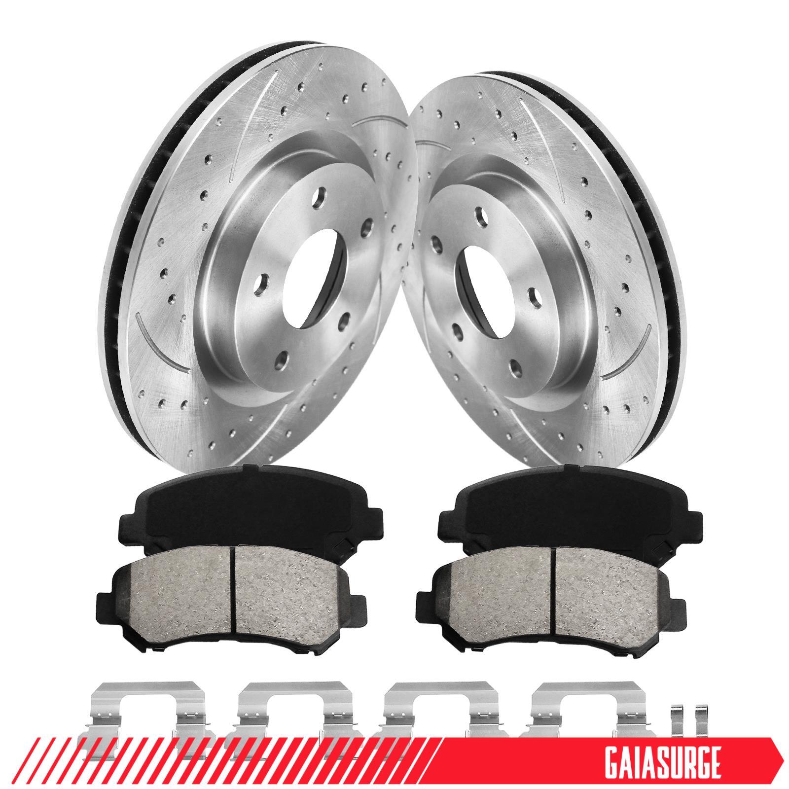 Front Brake Disc Rotors + Ceramic Brake Pads for 2008-2015 Nissan Rogue Sentra