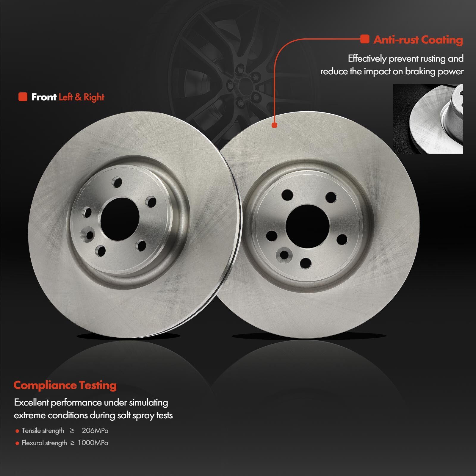 Front 336mm Disc Brake Rotor & Ceramic Brake Pad for Volvo XC70 S60 S80 V60 V70