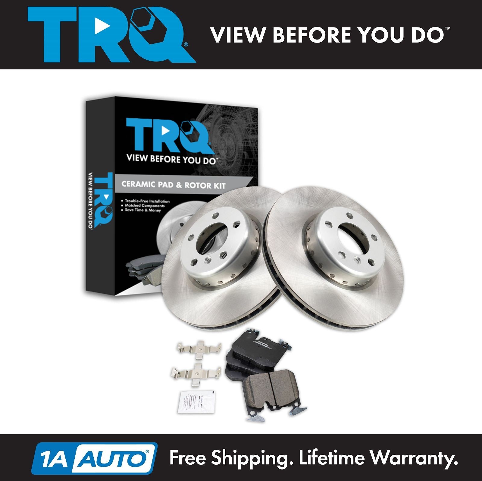 TRQ Front Brake Pad & Rotor Kit Fits 2016 BMW 228i