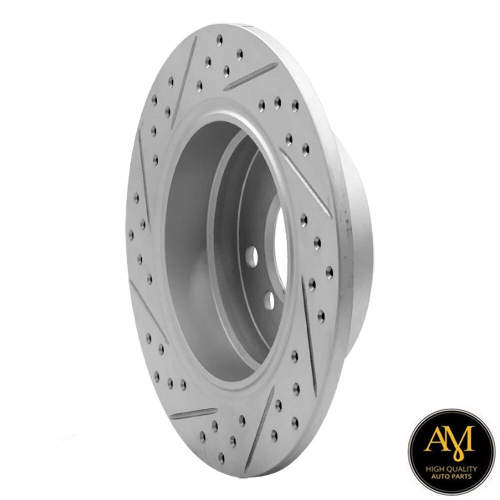 Rear Drilled-Slotted Disc Brake Rotors 2PCS For BMW 318i, 323is, 328is; 280mm