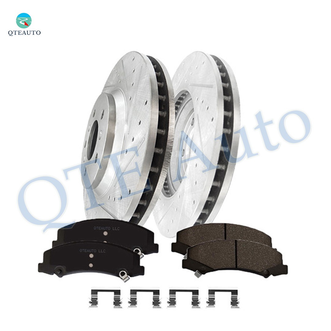 6 Front Drilled Brake Rotors 303-Ceramic Brake Pad To 2006-2013 Chevrolet Impala