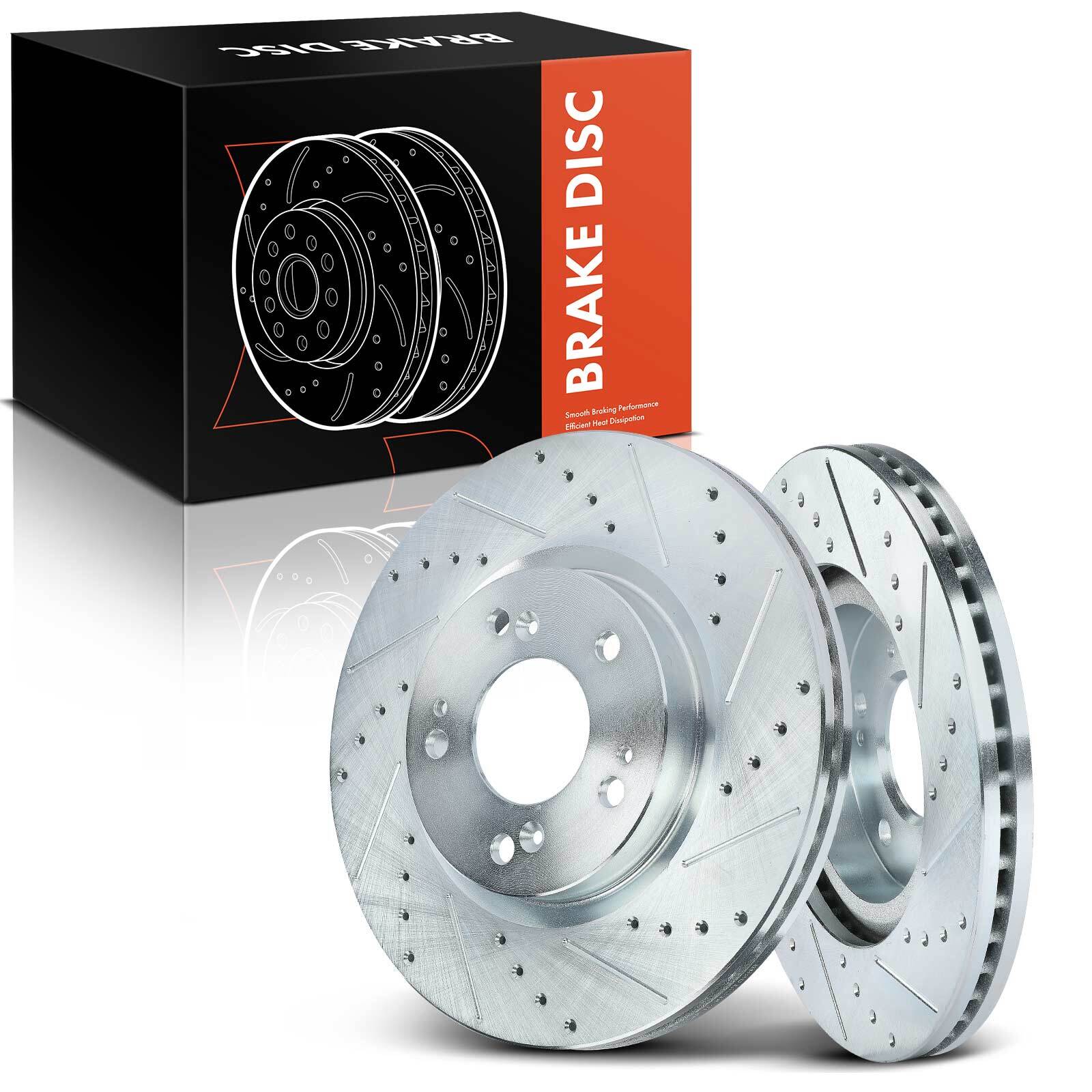 Drilled Rotors for Dodge Avenger Caliber Chrysler 200 Mitsubishi Eclipse Front