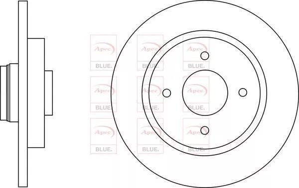 Genuine Apec Blue Rear Brake Discs (Pair) for DS 5 1.6 / 2.0 (2015–2019)