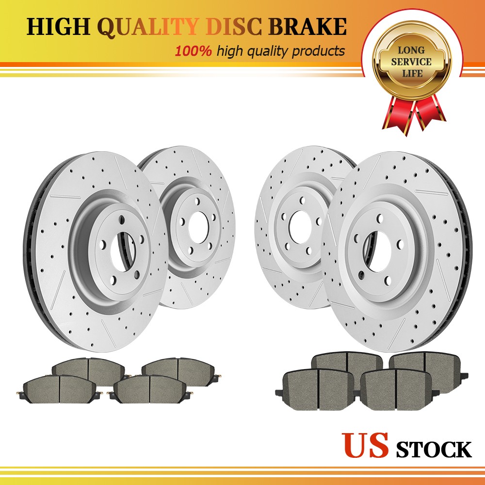 363mm Front and 350mm Rear Brake Rotors Pads for Ford Explorer Lincoln Aviator