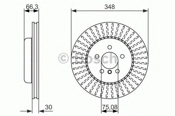 Bosch Brake Disc Front Diameter 348mm 75mm Vented 30mm With Screws 0986479772