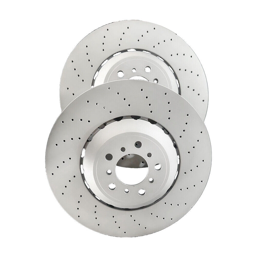 2 Front Vented & Drilled Disc Brake Rotors For BMW F10 F12 F13 M5 M6
