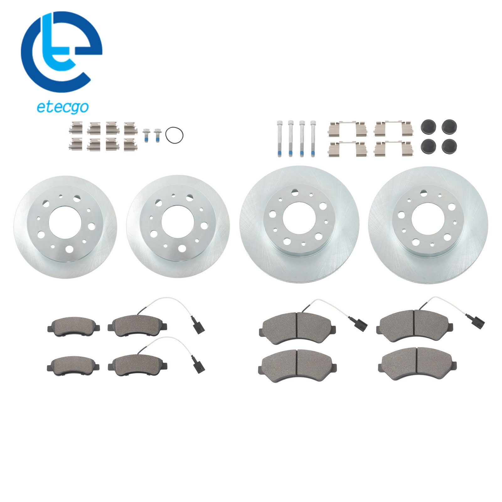For Ram ProMaster 3500 17-20 Front & Rear Disc Brake Rotors & Ceramic Brake Pads