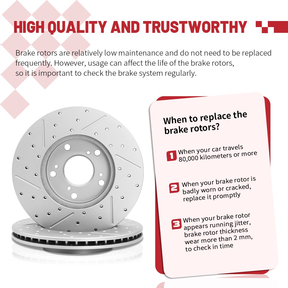 Rear Disc Brake Rotors Ceramic Pads for Subaru Forester 2019-24 Crosstrek 24-25