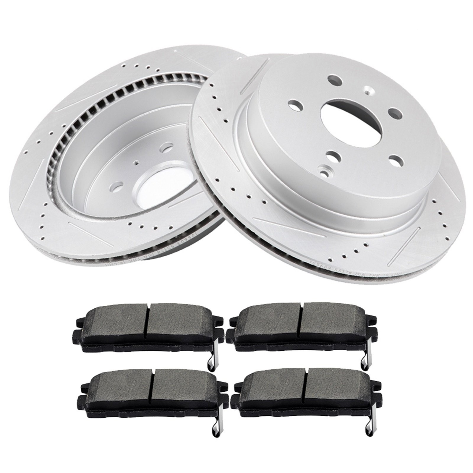Rear Ceramic Brake Pads and Rotors Disc For 10-17 Chevrolet Equinox GMC Terrain