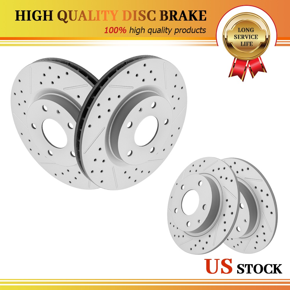 295mm Front 265mm Rear Drilled Brake Rotors for 2020 2021 2022 2023 Mazda CX-30