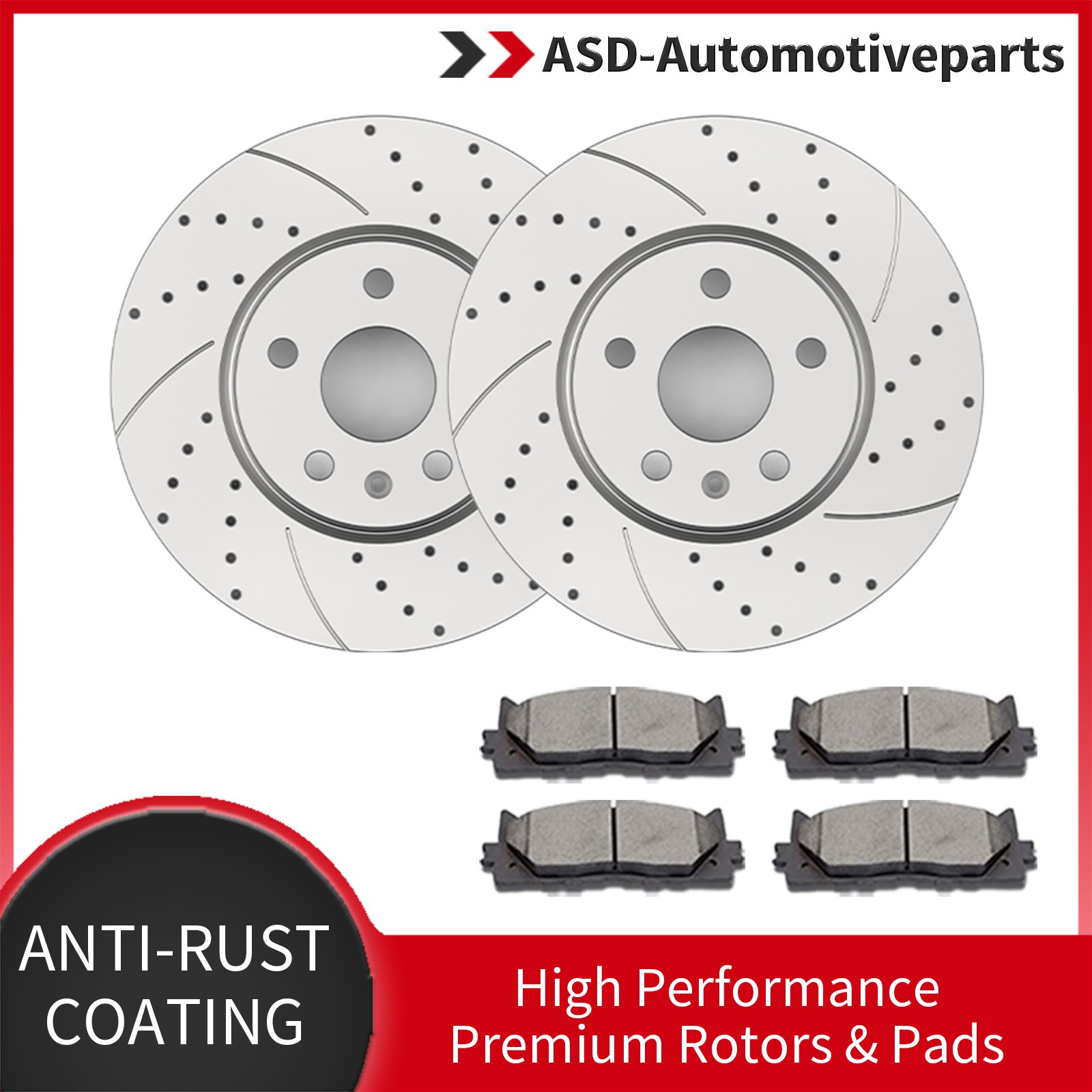 321mm Drilled Front Brake Rotor Disc Pads Kits Fit Chevy Equinox Impala MALIBU