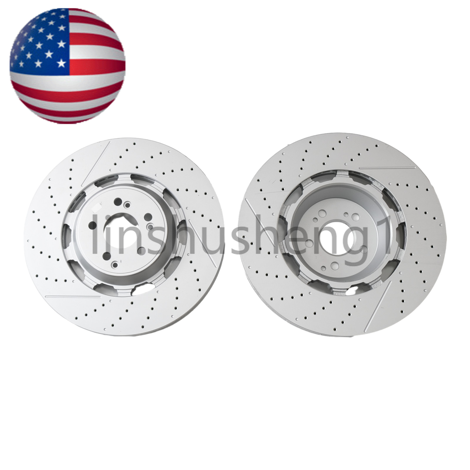 2X FOR Mercedes Benz W222 S63 S65 AMG 2014-2020 Front Brake Rotors A2224212612