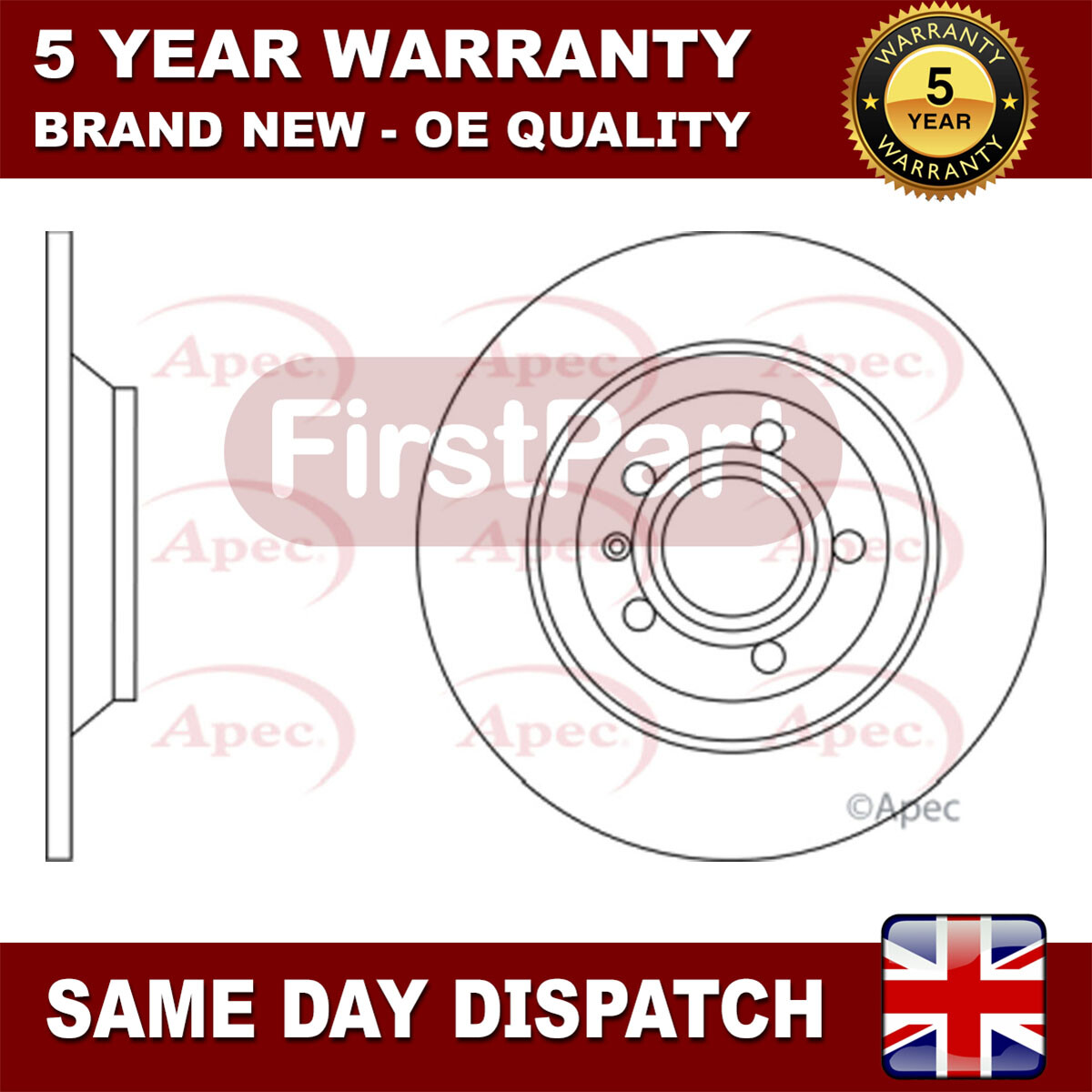 Fits Audi Allroad 2006-2011 2.7 TDi 3.0 FirstPart Rear 1x Brake Disc 4F0615601G