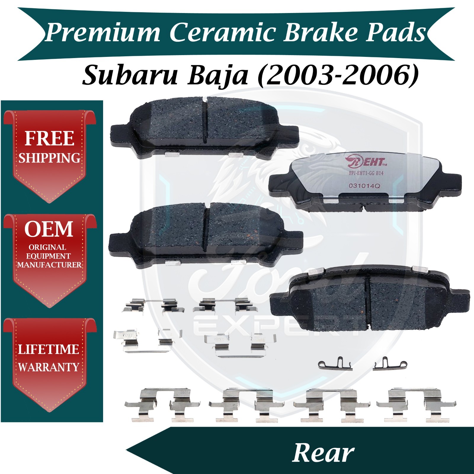 Premium OE Rear Ceramic Brake Pads Kit For 2003-2006 Subaru Baja 9 Yr Warranty