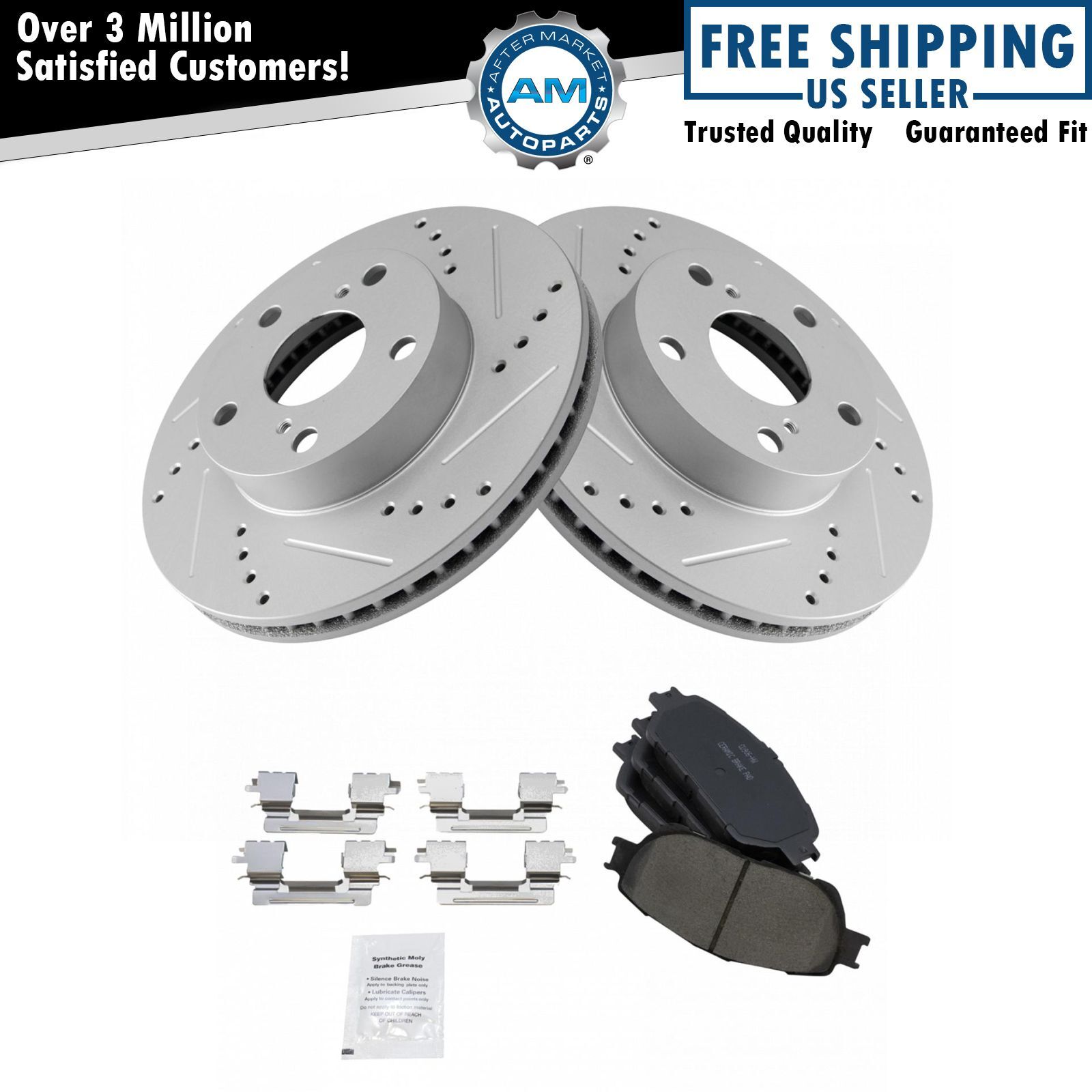 Performance Brake Rotor Drilled Slotted & Posi Ceramic Pad for Toyota