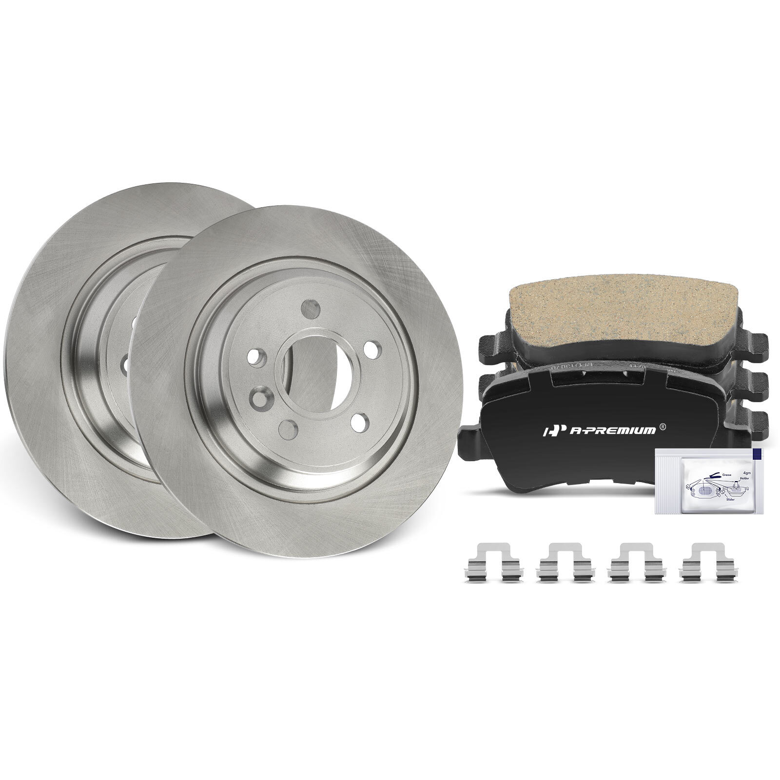 6pcs Disc Brake Rotor & Ceramic Brake Pads Rear for Volvo S60 11-18 S80 V60 XC70