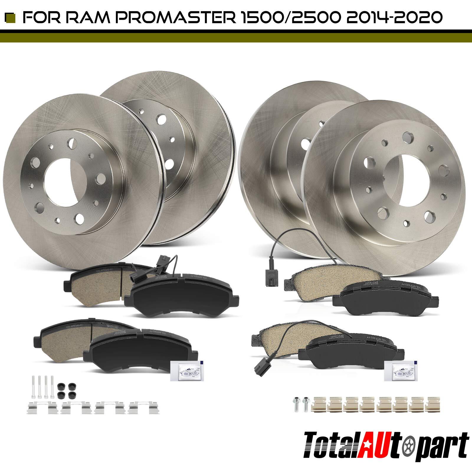 12Pcs Disc Brake Rotors & Ceramic Brake Pads for Ram ProMaster 1500 Front & Rear