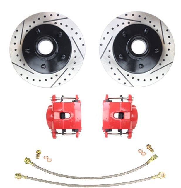 1982-1993 Camaro Front & Rear Brake Package, RED PC Calipers, D/S Rotors