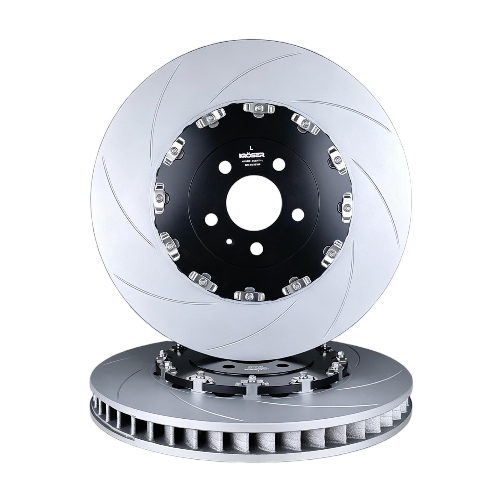 Pair Set Floating Slotted Front 400mm Brake Disc Rotors For Audi A8 QS6 S7 S8