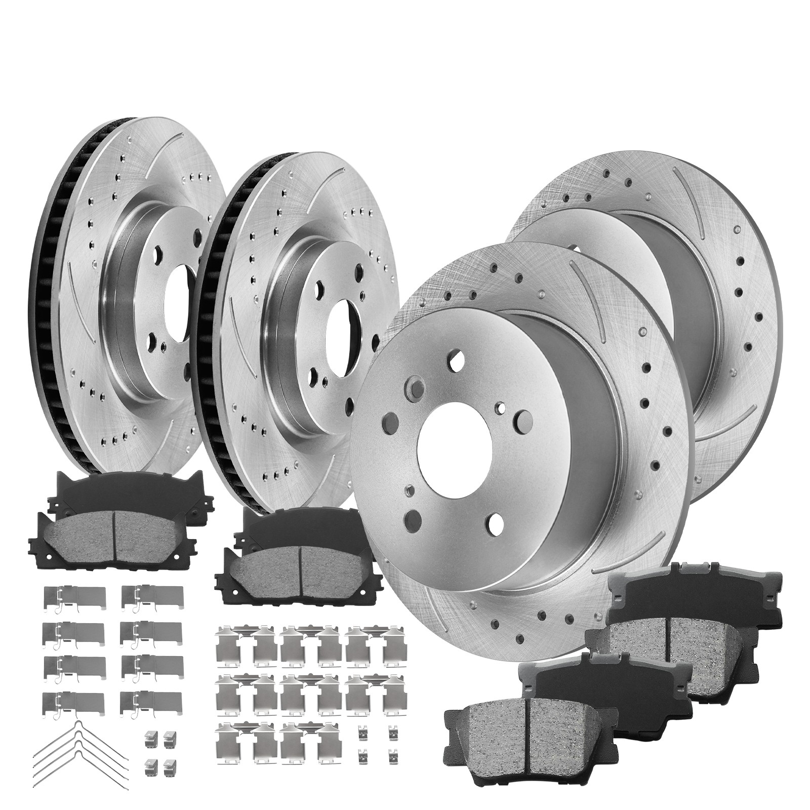 Front Rear Disc Rotors Ceramic Pads Kits fits Toyota Camry Avalon Lexus ES350