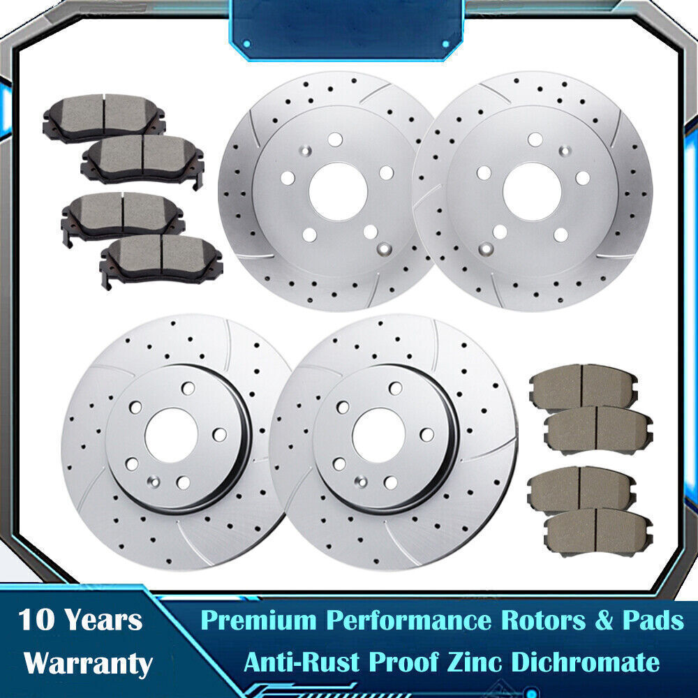 321mm Front Rear Brake Disc Rotors and Ceramic Pads for Chevy Equinox Terrain