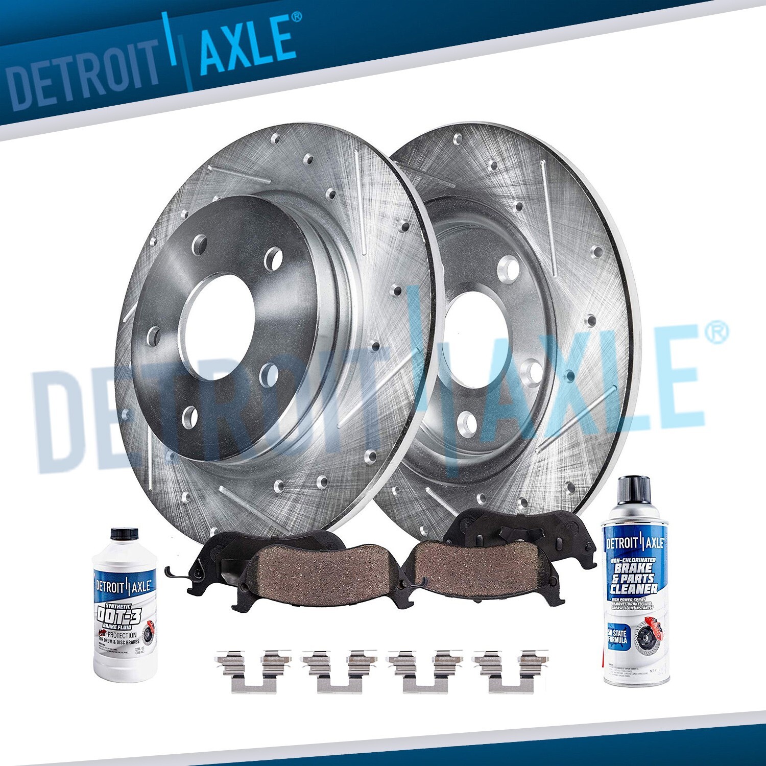 Rear Drilled Rotors + Ceramic Brake Pads for 2000 2001 2002 – 2004 Toyota Avalon