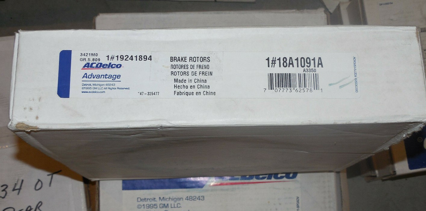 New Disc Brake Rotor Advantage Rear ACDelco 18A1091A