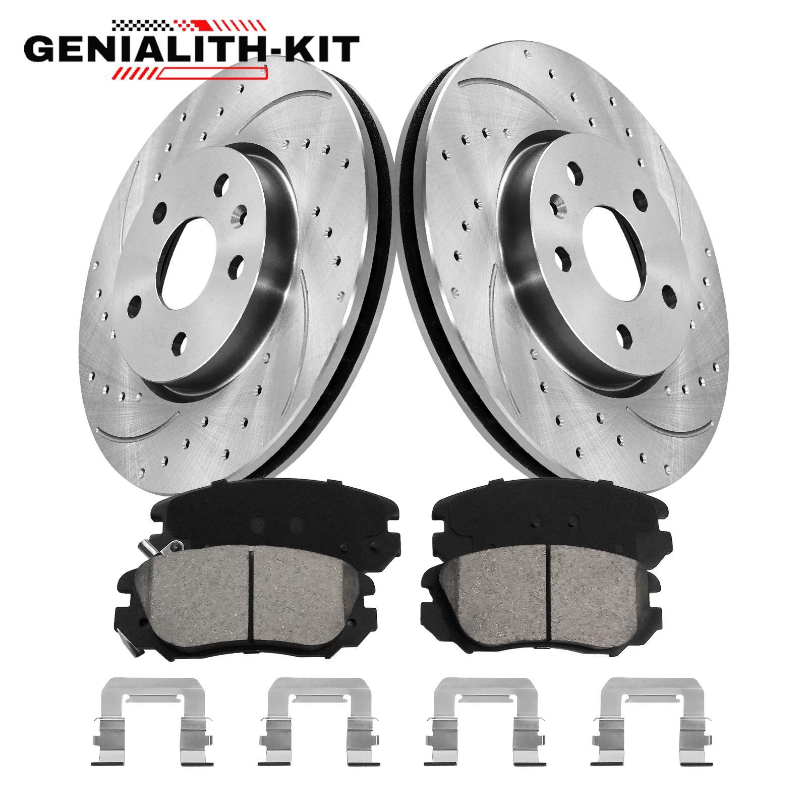 Front Drilled Rotors + Ceramic Brake Pads for Chevy Equinox Impala GMC Terrain