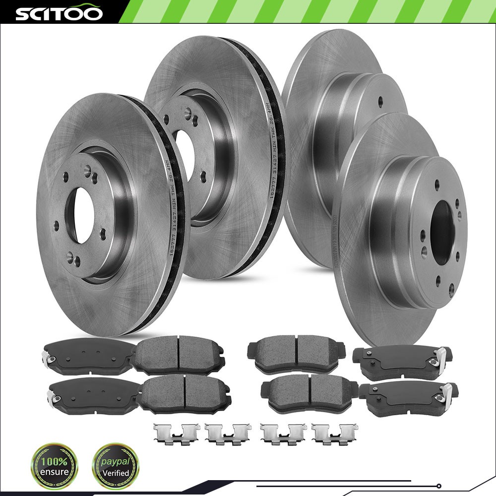 Brake Pads And Rotors Discs Solid Kit For 2005 – 2008 Hyundai Sonata Front Rear