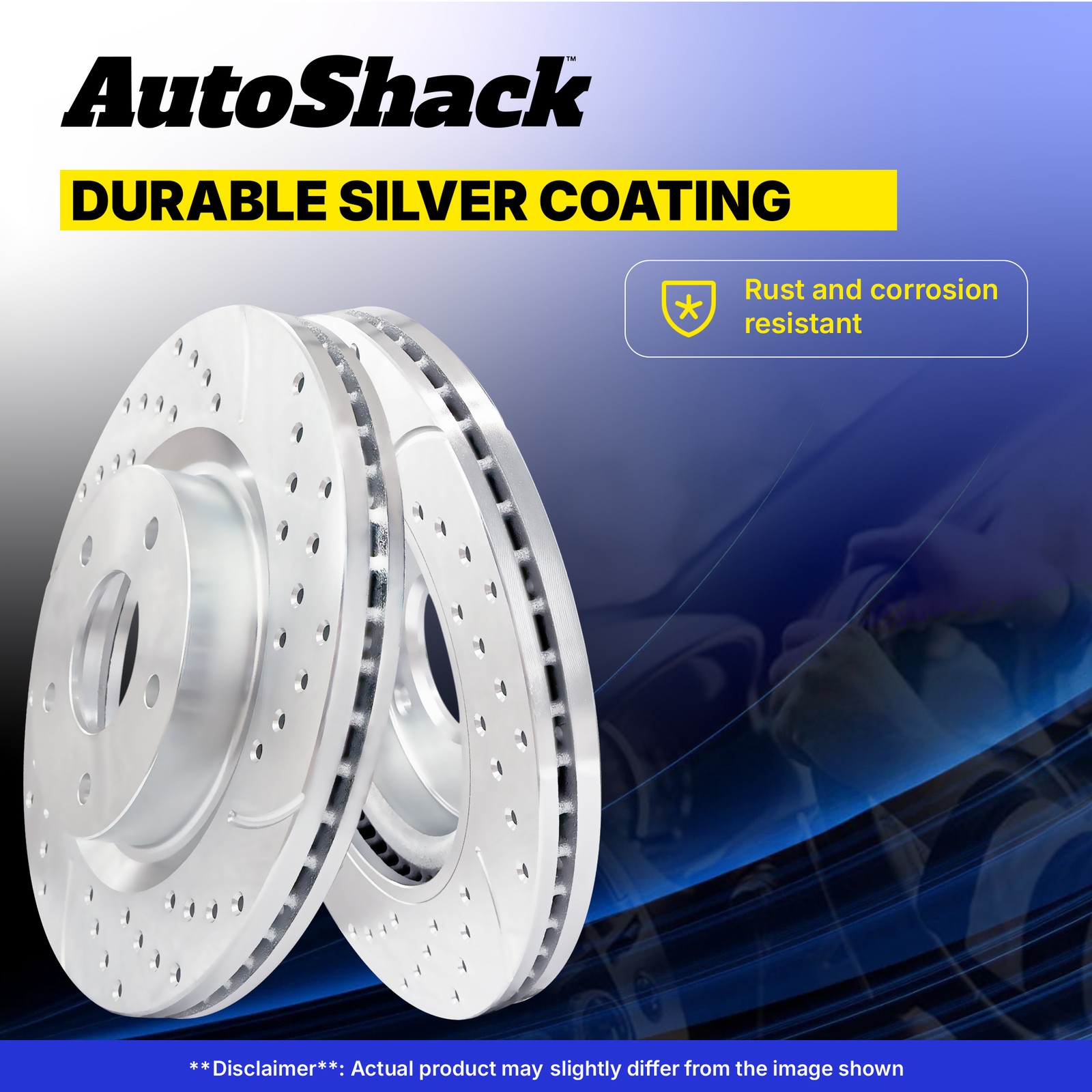Front Drilled Slotted Brake Rotors Pair for Nissan, Sentra 2013-2019