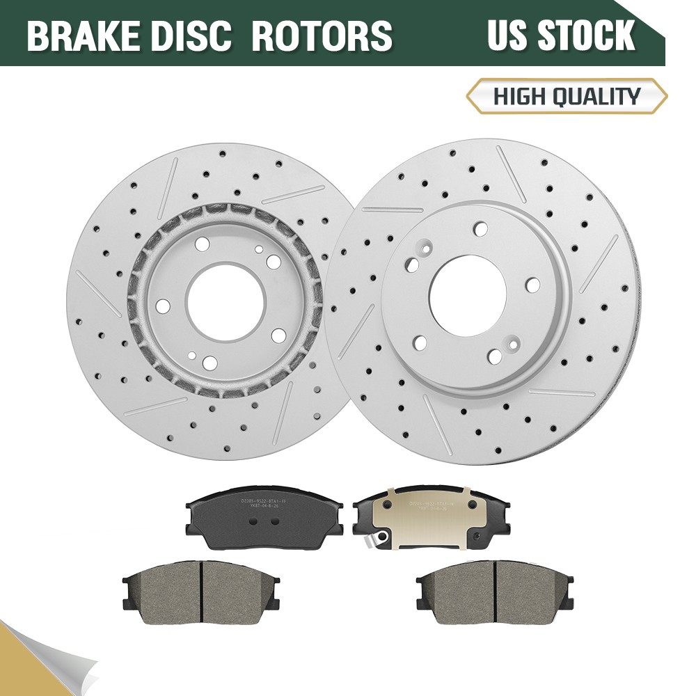 Front Brake Disc Rotors & Ceramic Pads for Kia, Soul 2019-2022 Hyundai Venue