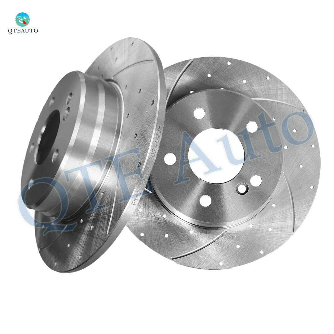 Rear Drilled Slotted Brake Disc Rotors For 2003-2005 Mercedes-Benz C240
