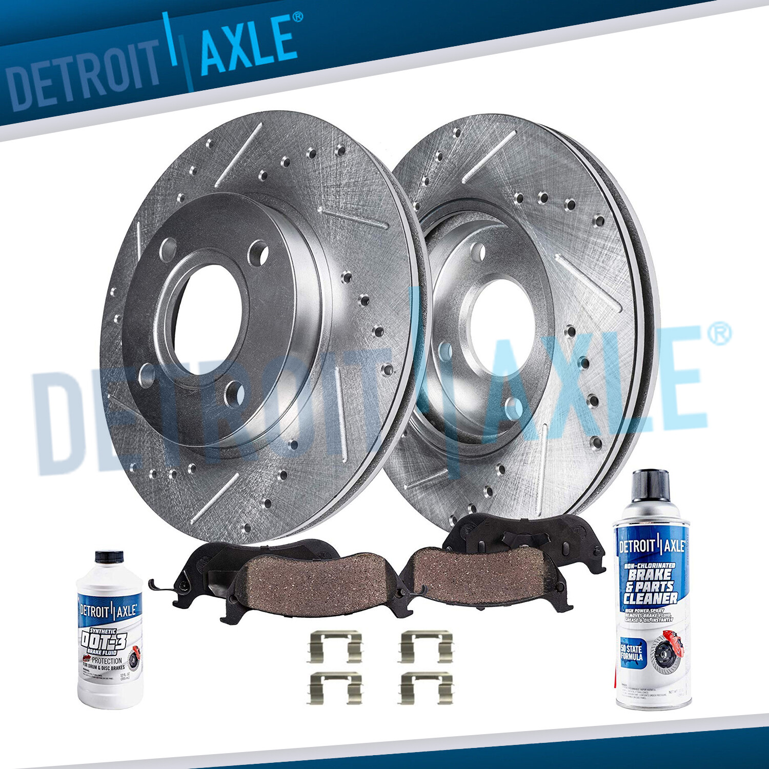 Front DRILLED Rotor + Ceramic Brakes Pad for 2008-2011 Ford Focus Disc Rotor Pad
