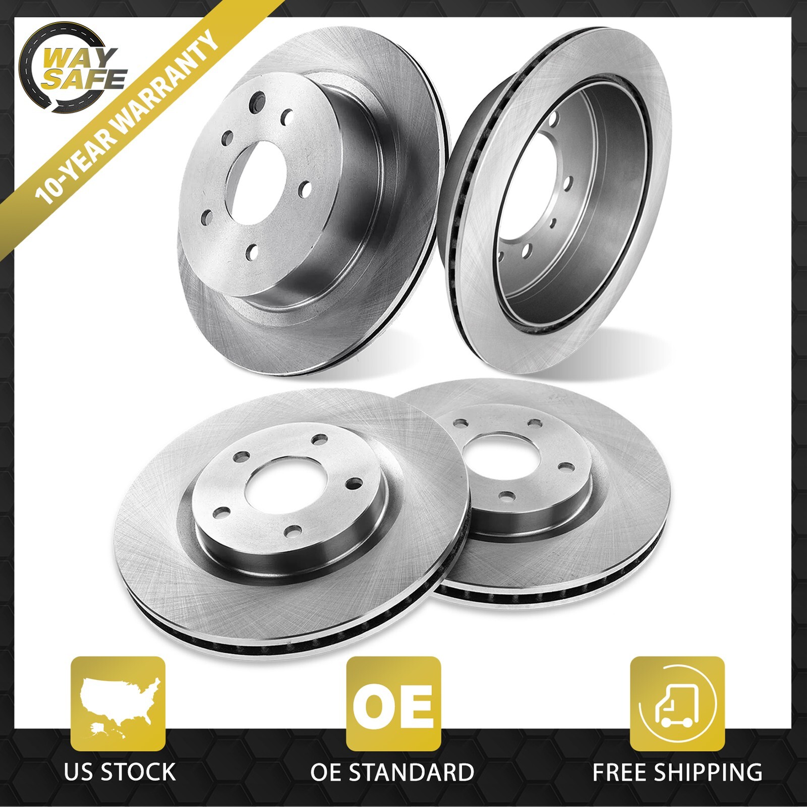 Front & Rear Brake Rotors Kit for 2014-2015 Nissan Rogue Select 2008-2017 Rogue