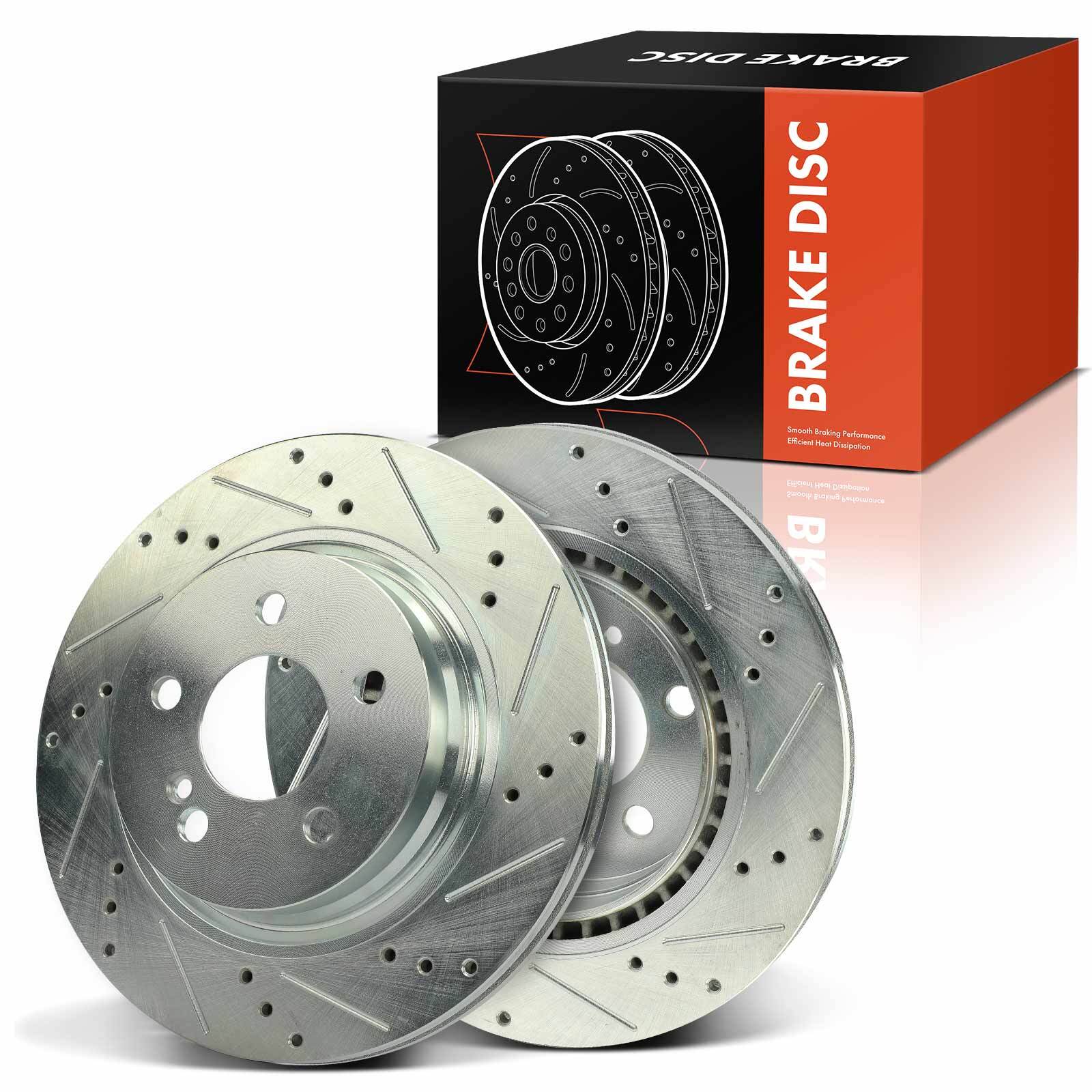 2Pcs 300 mm Rear Drilled Brake Rotors for Mercedes-Benz C250 2012-2015 C300 E550