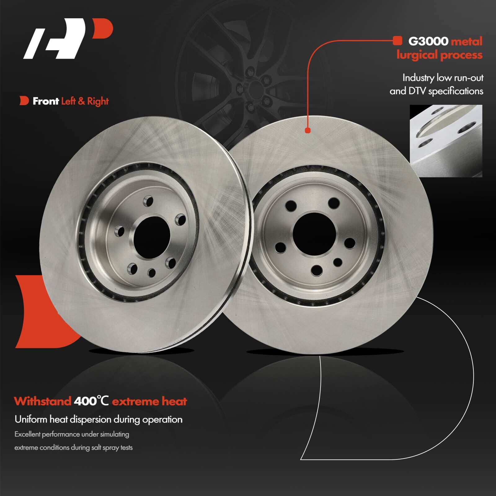 Front Disc Brake Rotors & Ceramic Brake Pad for Volvo XC70 08-16 V60 V70 S60 S80