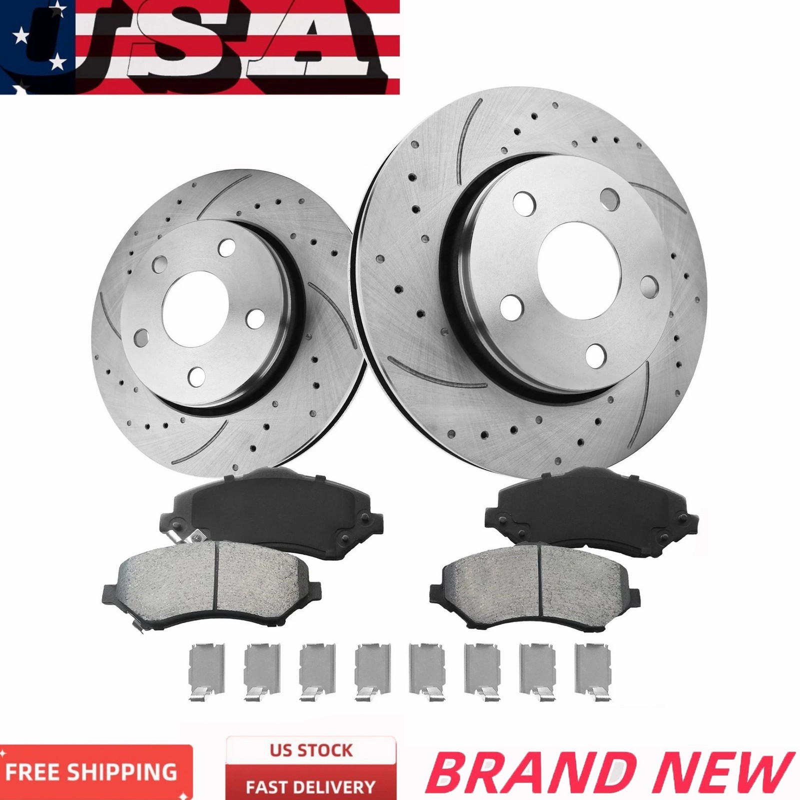 Front Rotors Ceramic Pads for 2011-2020 Jeep Grand Dodge Durango Cherokee
